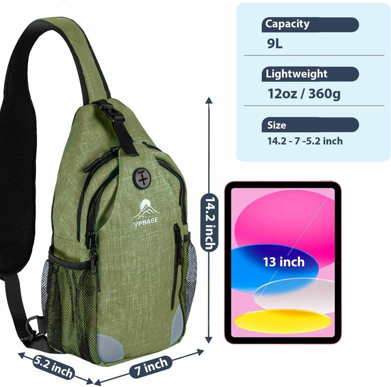 VPBAGE Store Structured Sling Backpack with Oversized Strap Pocket (Fits Power Bank) - Heavy Duty Water Resistant Crossbody Bag for Tech & Travel - Thick Padded Bottom Anti-Theft Daypack (Fits Tablet/Console) - Image 4
